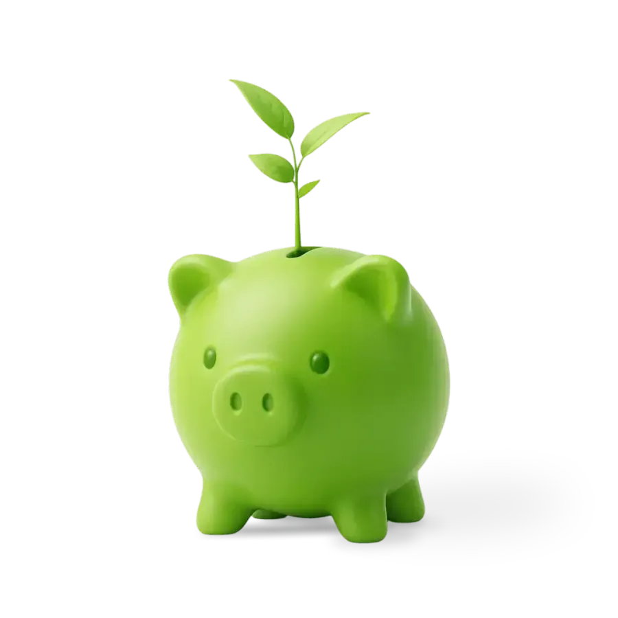 Piggy bank with a little tree growing out of it Piggy bank with a little tree growing out of it